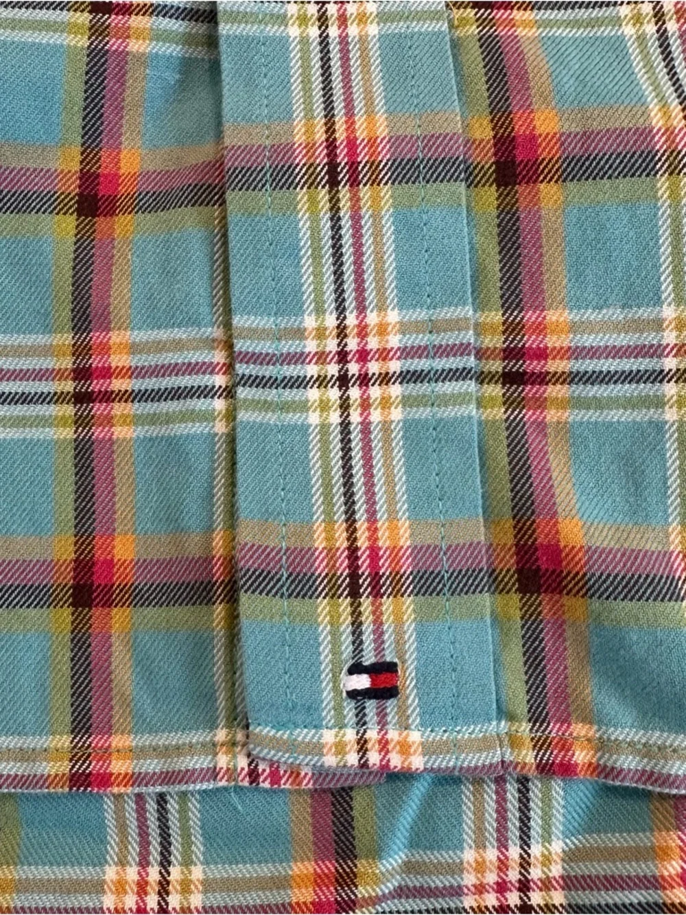 Tommy Hilfiger Teal Plaid Button-Down Shirt - Picture 5 of 7